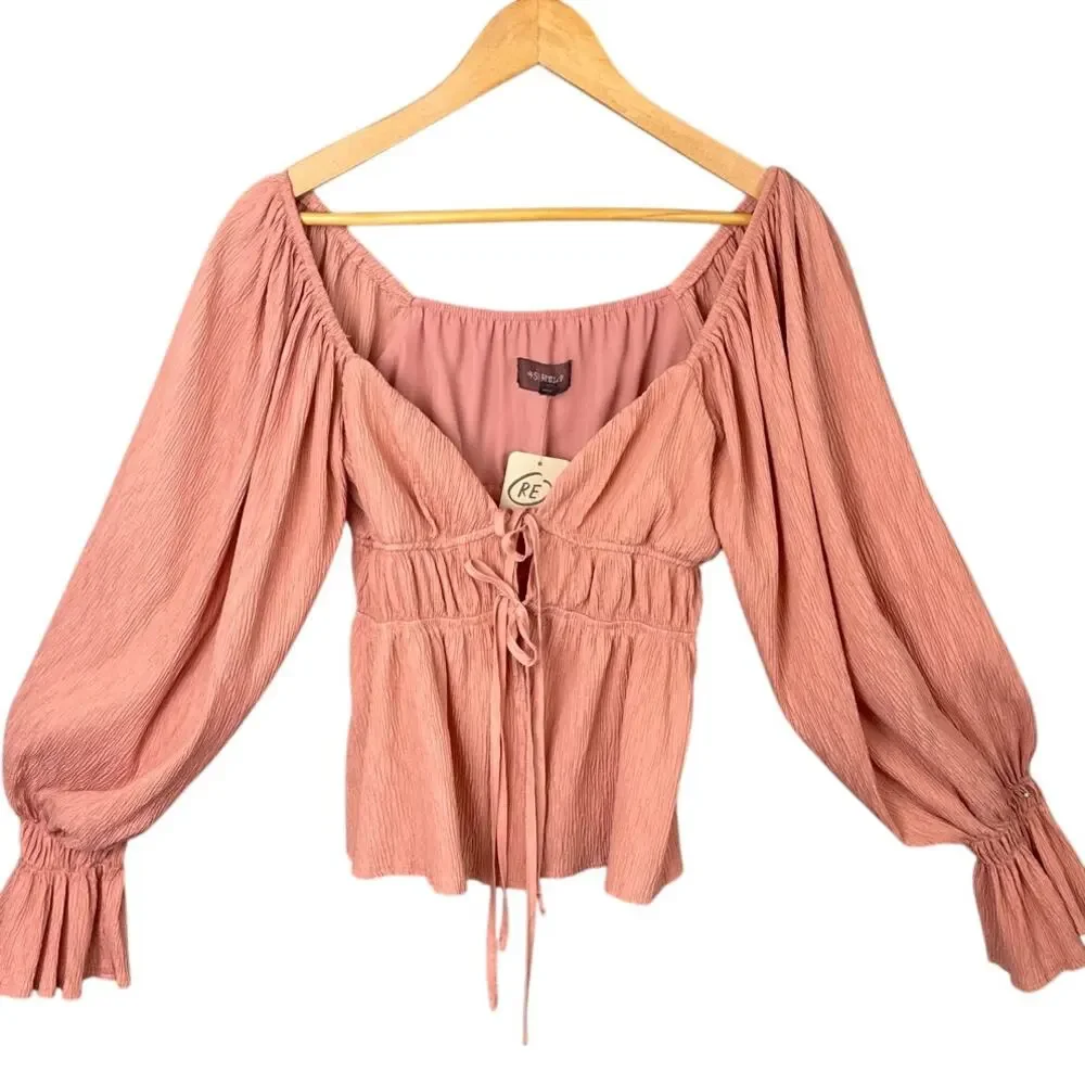 Anthropologie Dusty Rose Peasant Blouse